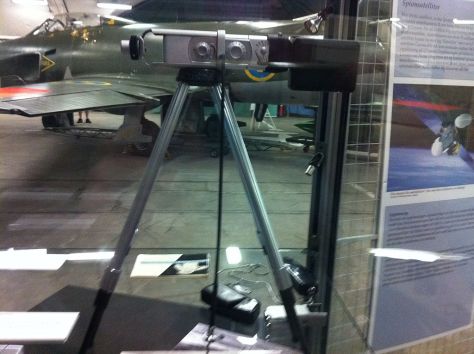 Stig Wennerstrom's Minox B camera with document stand, located in the Swedish Air Force Museum.