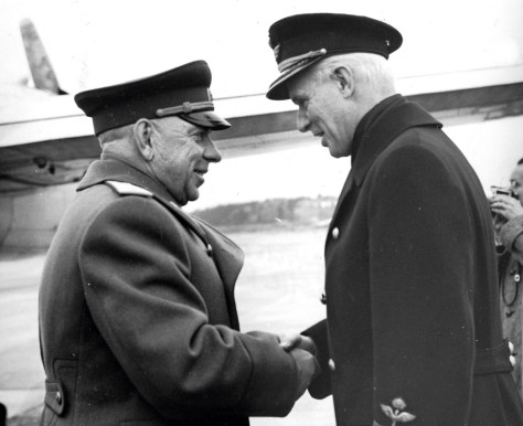 Swedish Air Force Colonel Stig Wennerstrom (R) with Soviet GRU General Vitaly Nikolsky (L).