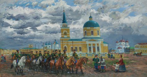 Siberian Cossacks in Omsk, by S. Sovichko.